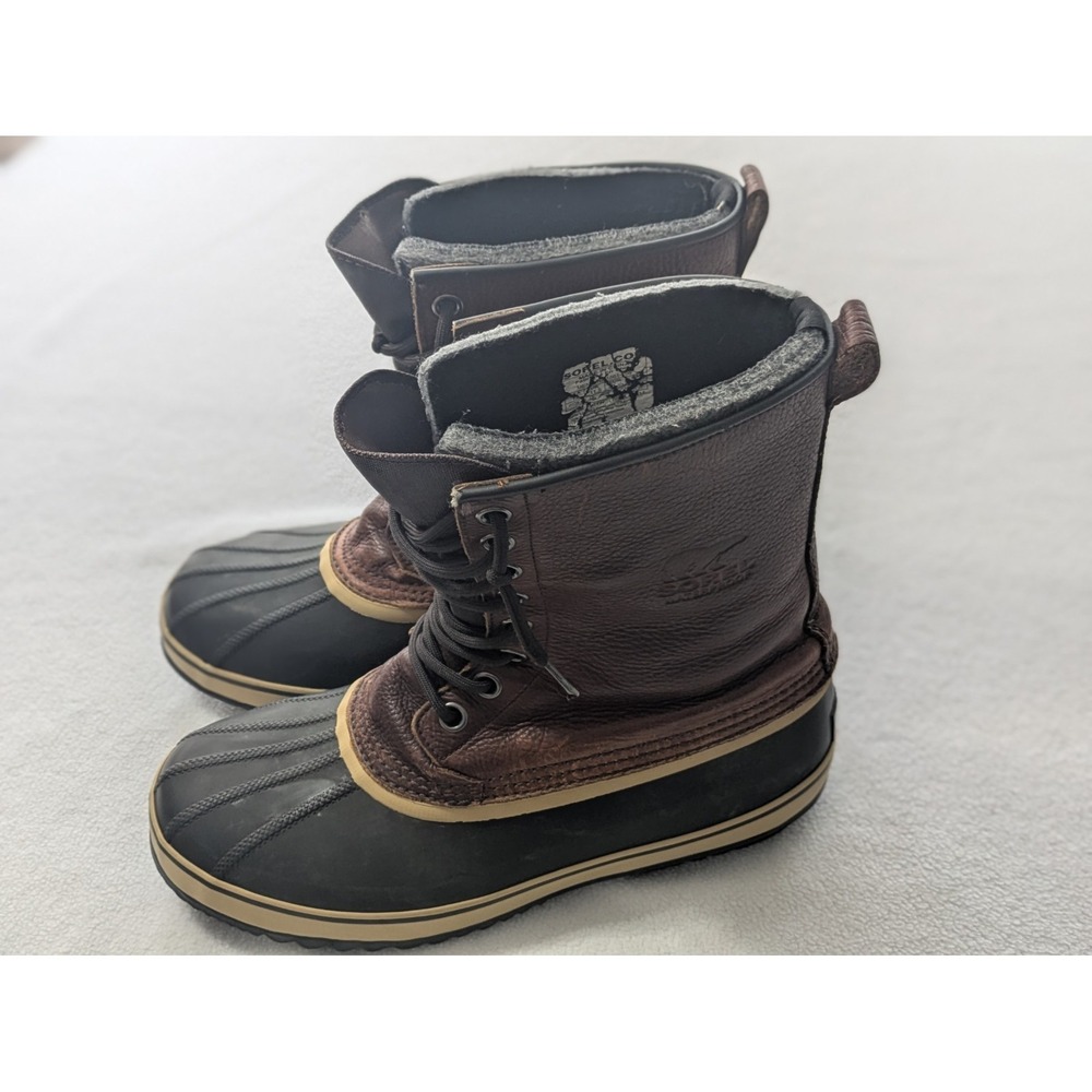 Sorel Mens Boots Duck 1964 Premium Leather Waterproof Insulated Size 12 Brown